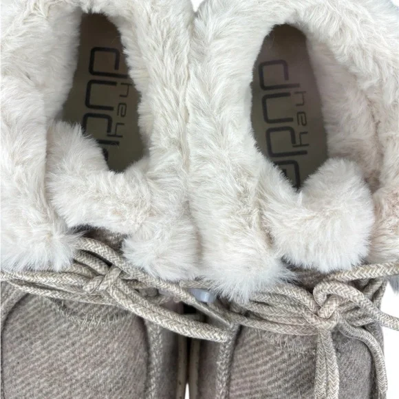 Hey Dude Women's Britt Light Tan Fur-Lined Lace up Casual Shoes Size 9 - Picture 8 of 10